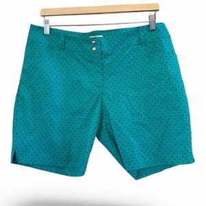 Women's Adidas Teal with Navy Blue Diamond Pattern Size 12 Golf Athletic Shorts